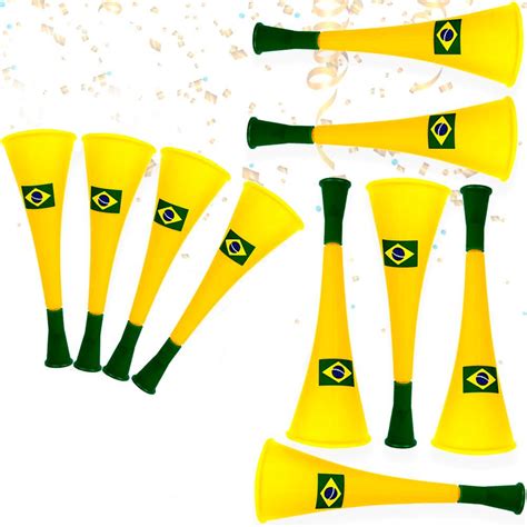 Kit 5 A 10 Cornetas Buzina Vuvuzela Brasil Copa Mundo Brasileira