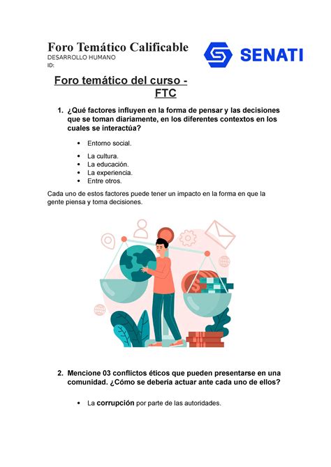 Foro Temático Calificable Desarrollo Humano - Foro Temático Calificable