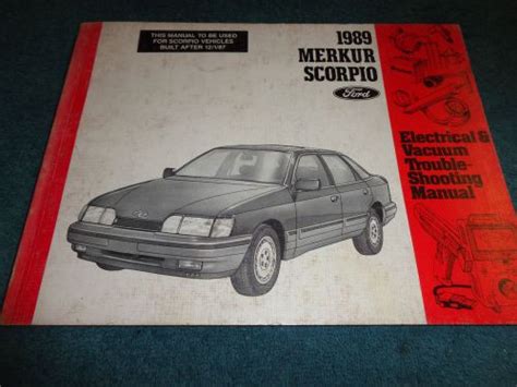 Purchase 1989 Merkur Scorpio Wiring Vacuum Shop Manual Original