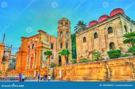 The Church Of San Cataldo And The Martorana In Palermo Italy Editorial