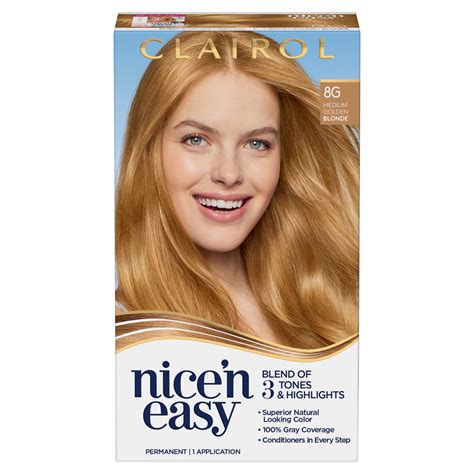 Clairol Nicen Easy Nourishing Hair Color Cream Medium Golden Blonde