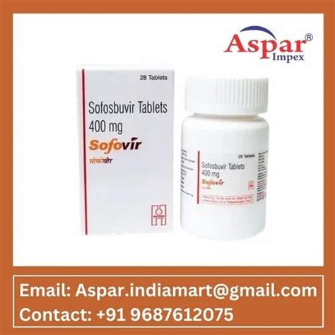 Sofosbuvir 400mg 400 Mg Sofovir Antiviral Drugs 28 Tablets In One