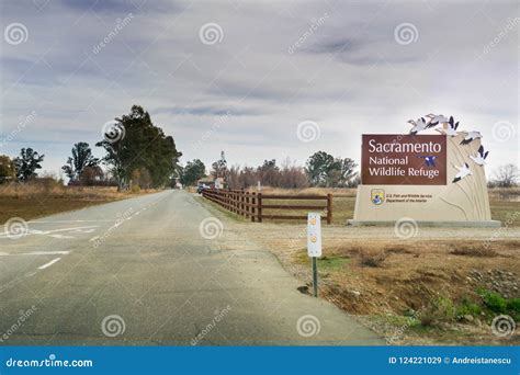 Entrance To The Sacramento National Wildlife Refuge California Stock