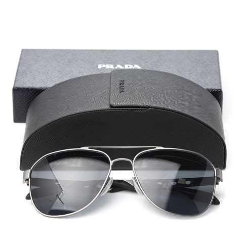 Prada Aviator Sunglasses Spr 51r Silver 308112