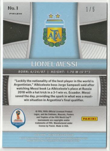 Prizm World Cup Lionel Messi Argentina Blue Shimmer Prizm