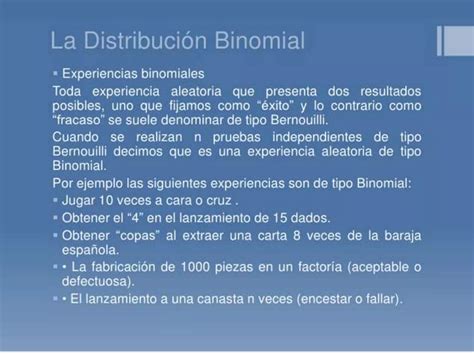 Distribucion Binomial Y De Poisson PPT