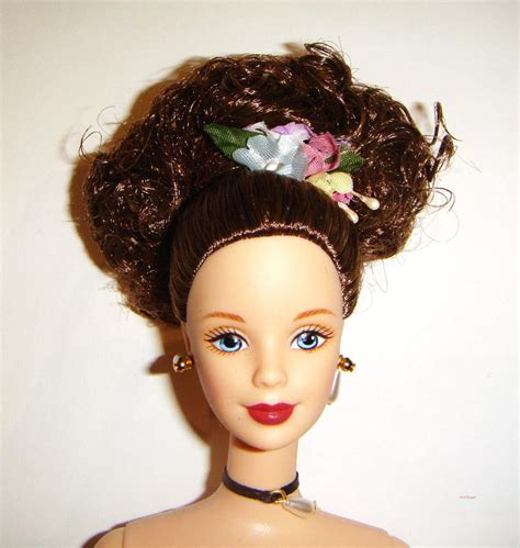 Nude Barbie Brunette Updo Hairstyle Barbie Doll For Ooak Bn
