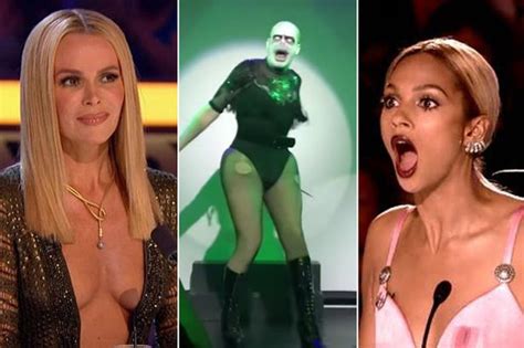 BGT Babe Amanda Holden Suffers Racy Wardrobe Malfunction In Paper Thin Dress Daily Star