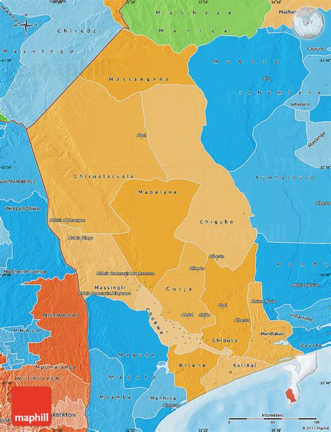 Political Shades Map Of Gaza