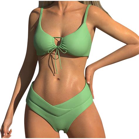 Arnsht Women S High Waisted Bikini Set Sporty Two Piece Swimsuit Tummy