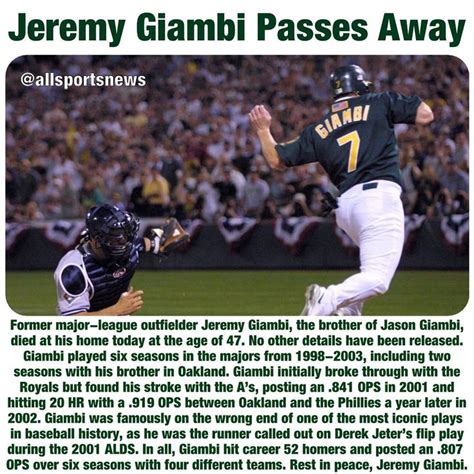 Pin By Brett Johnson On RIP Play Six Jason Giambi The Outfield