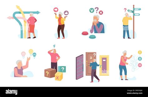 Old Woman Thinking Stock Vector Images Alamy