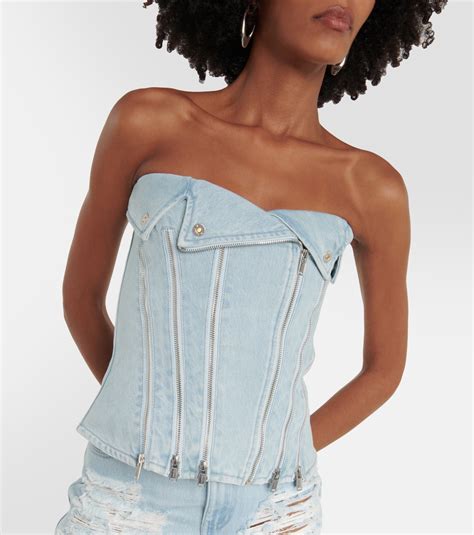 Denim Corset In Blue Dion Lee Mytheresa