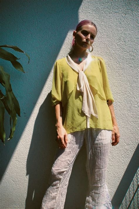 VTG Sheer Pussy Bow Blouse Gem