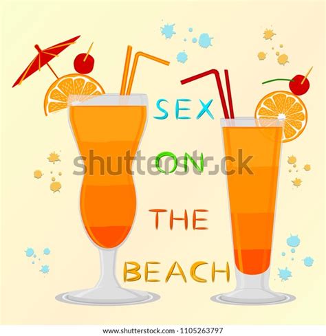Alcohol Cocktail Sex On Beach Mocktail Stock Vector Royalty Free