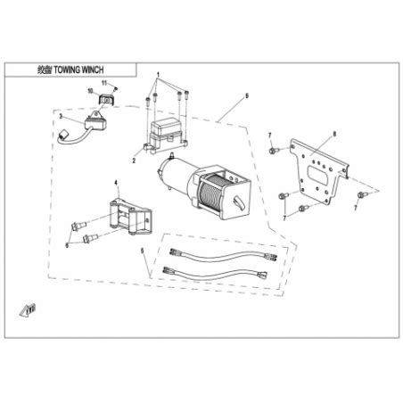 VUE ECLATEE PIECE TREUIL CFMOTO CFORCE 600 T3 2020