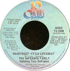 The DeFranco Family – Heartbeat - It's A Lovebeat – Vinyl (7", 45 RPM