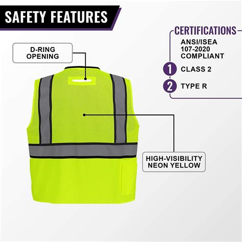 FrogWear, HV Yellow/Green, Class 2 8 Pocket, Solid/Mesh Vest, Size S