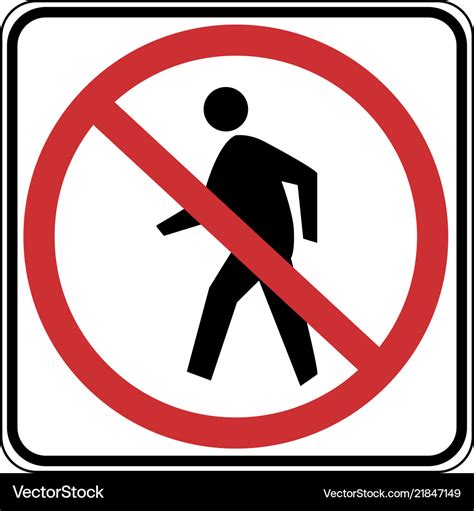 Usa traffic road signs no pedestrian crossing Vector Image