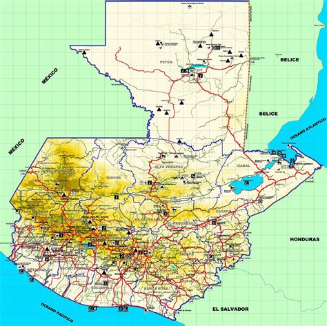 map of guatemala with cities