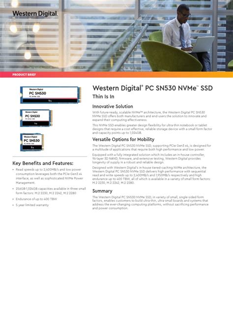Product Brief Sn530 SSD | PDF