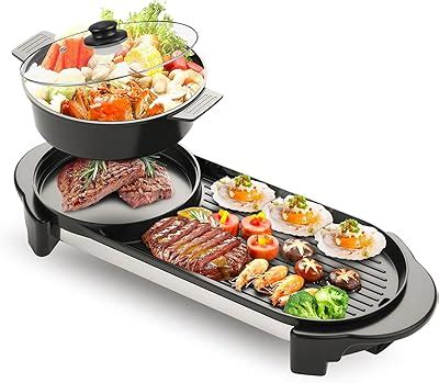Amazon Vevor Electric Grill Hot Pot In Multifunctional Grill Pan Indoor Separate Dual