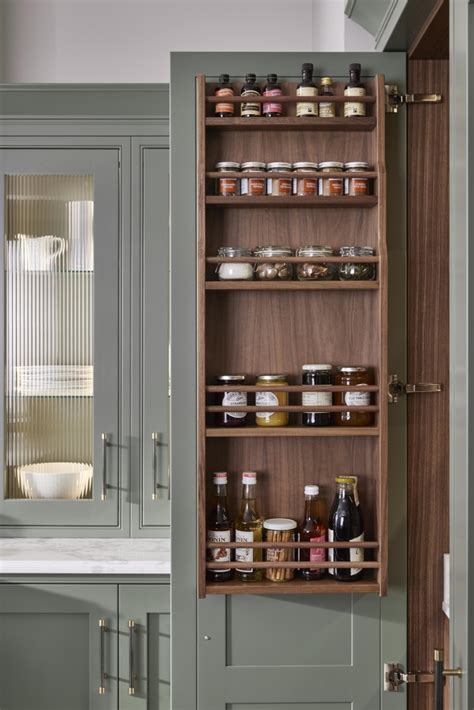 Drbp Nt Walnut In Frame Larder Butlers Pantry Door Rack For Mm