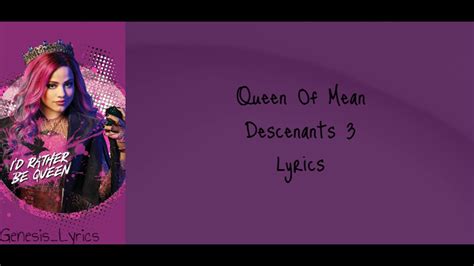 Descendants 3 Queen Of Mean Lyrics YouTube