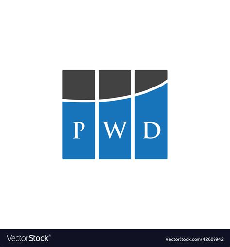 Pwd Letter Logo Design On White Background Vector Image