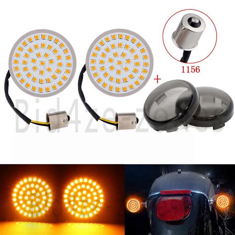 Motocicleta bala 1156 âmbar led turn signal luz inserções luzes lente