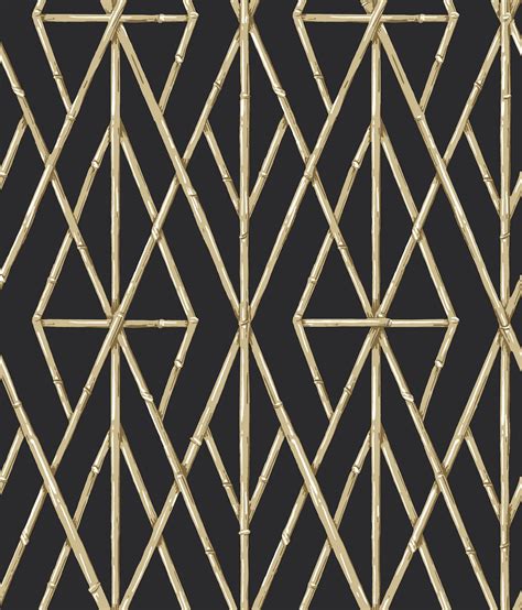 Riviera Bamboo Trellis Black Wallpaper by York Wall | Decorilla