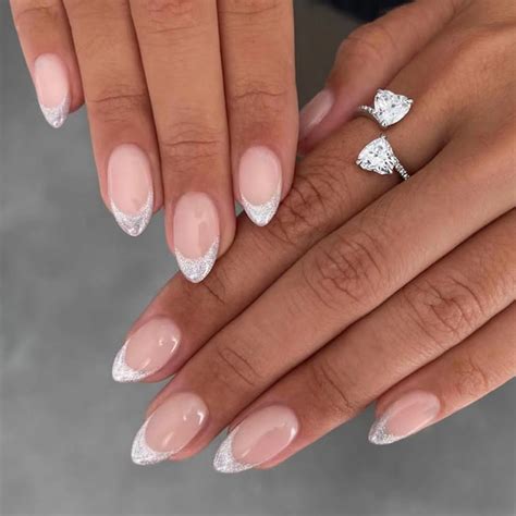 Amazon Pcs Nude Pink Press On Nails Short Almond Bhlfrh Fake Nails Press Ons Silver