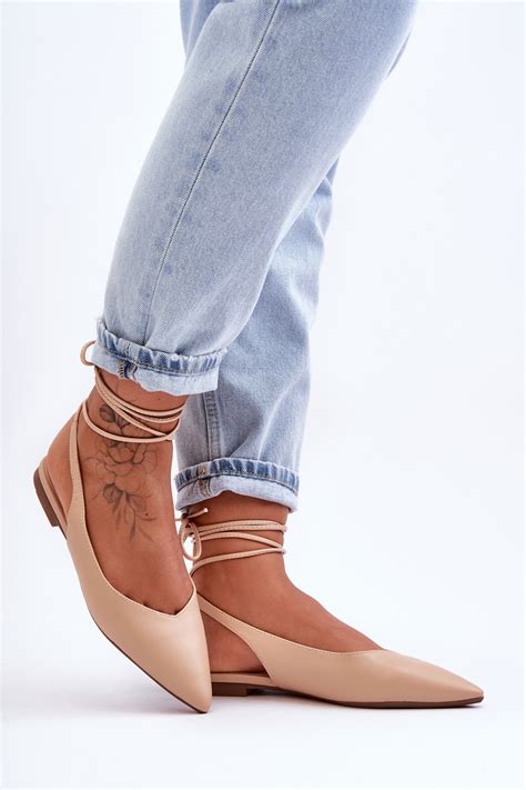 Damskie Wi Zane Baleriny Nude Lilly Ann