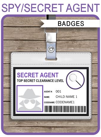 Secret Agent: Agent Profile & Badges By Kotsi Kinders | TPT