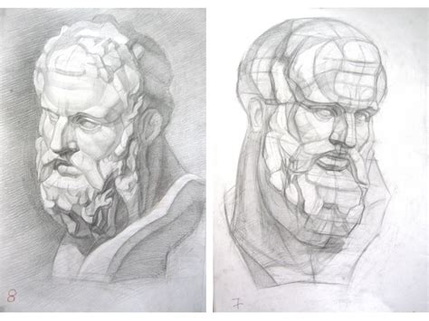 академический рисунок гипсовой головы | Портретный рисунок, Перспектива ...