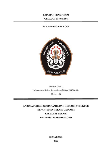 Output Penampang Laporan Praktikum Geologi Struktur Penampang Geologi