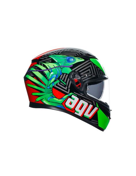 Agv Casco Integrale K E Mplk Kamaleon Black Red Green Mg