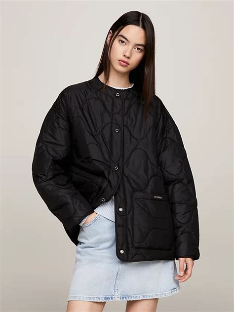 Collarless Padded Quilted Liner Jacket Black Tommy Hilfiger