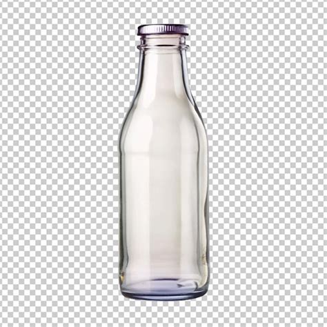 premium psd glass bottle  transparent background