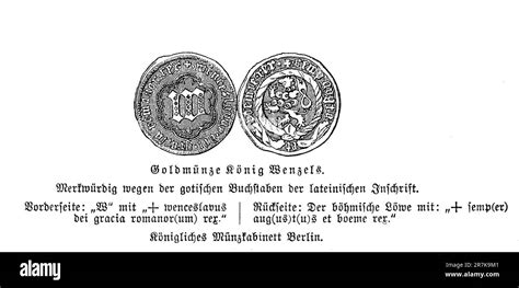 Golden Coin Of Wenceslaus King Of Bohemia And As Charles Iv Holy Roman