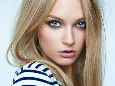 Portrait Face Blonde Blue Eyes Women Hd Wallpaper Rare Gallery