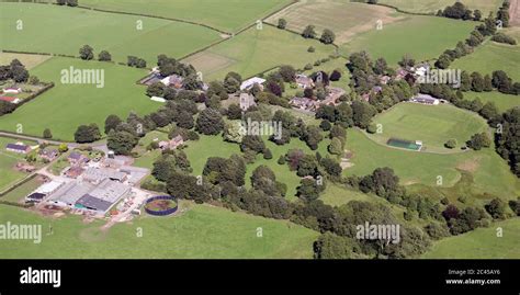 aerial view of the Cheshire village of Mobberley Stock Photo - Alamy