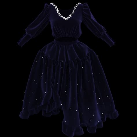 Moonlight Shimmer Wedding Dress N3 44 CLO3D ZPRJ FBX OBJ MTL 3D model