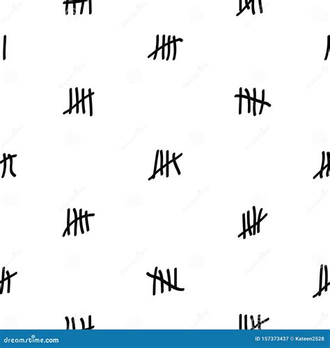 Tally Marks Seamless Pattern Background Icon Stock Vector