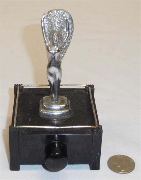 Lot Vintage Art Deco Nude Figural Silent Flame Table Lighter By