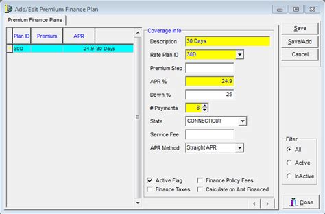 premium finance plans