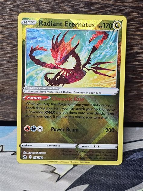 Radiant Eternatus Pokemon TCG Crown Zenith 105 159 NM Shiny Holo