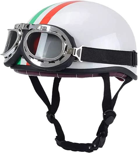 Motorrad Vintage Halbhelm Deutschem Leder Jethelme Mit Schutzbrille