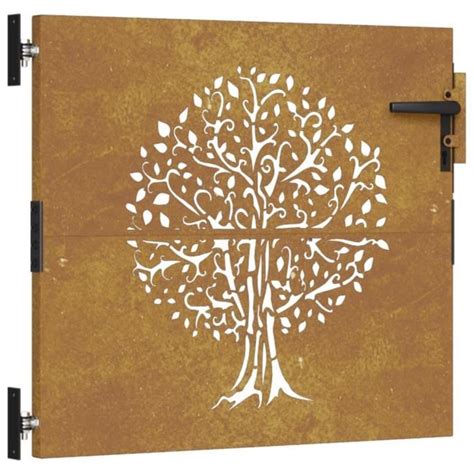 Zerodis Portail De Jardin X Cm Acier Corten Conception De L Arbre