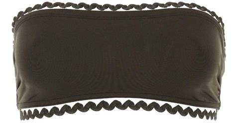 Eres Mix Scallop Edge Bandeau Bikini Top In Black Lyst